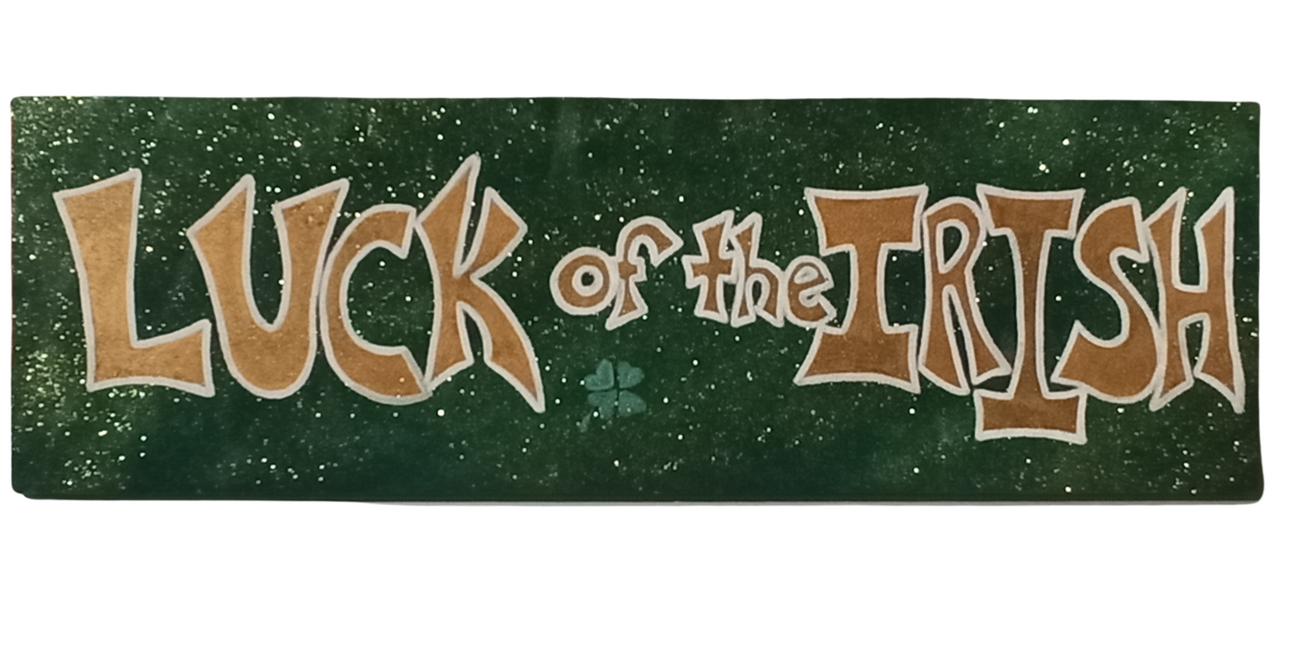 Handmade “Luck of the Irish” Glitter Wall Art – St. Patrick’s Day Decoration